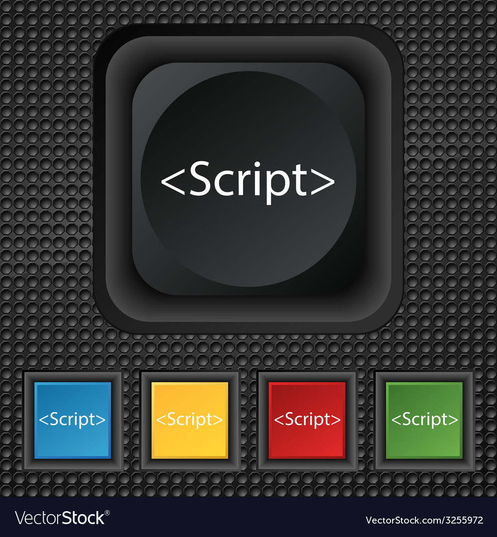 Script sign icon javascript code symbol set