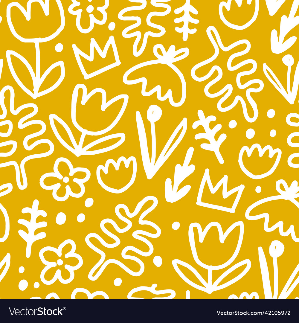 Seamless pattern with abstract hand drawn vector image Seamless pattern with abstract hand drawn