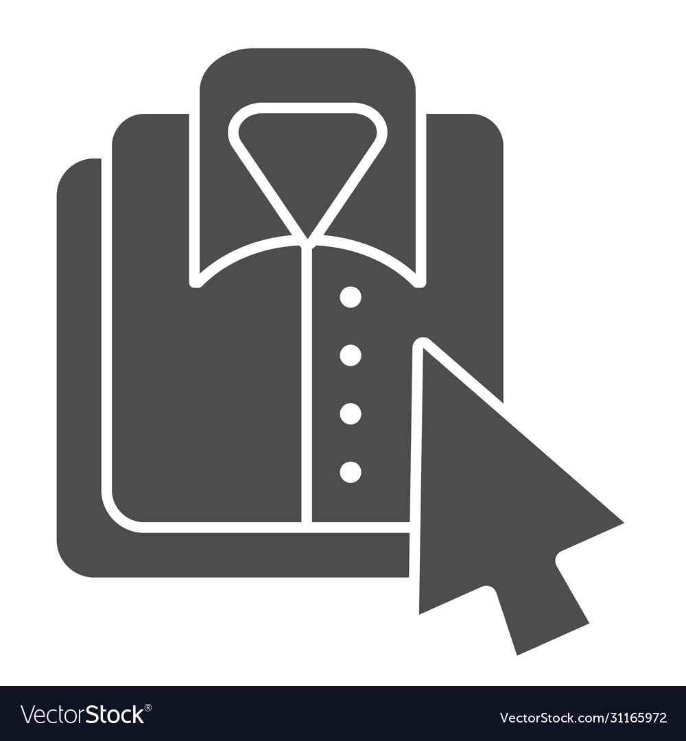 Shirt and cursor solid icon pointer vector image Shirt and cursor solid icon pointer