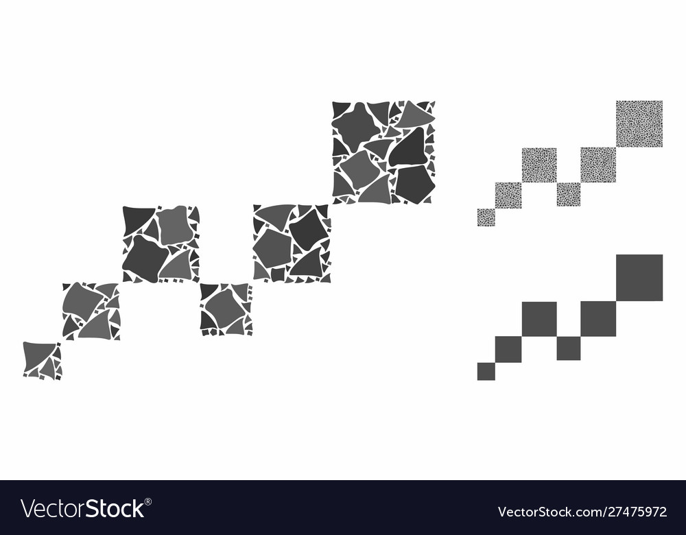 Square blockchain composition icon trembly vector image Square blockchain composition icon trembly