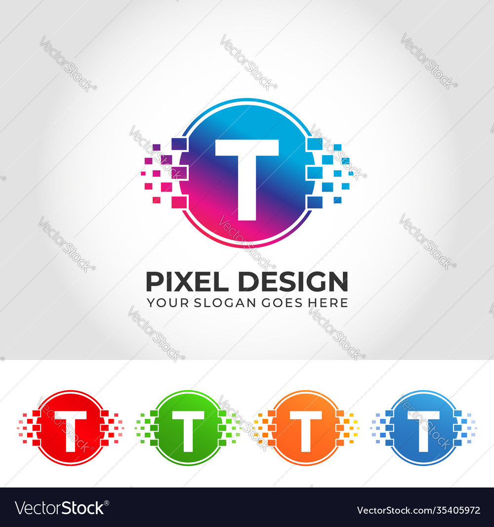 T-Pixel Logo Design Konzept