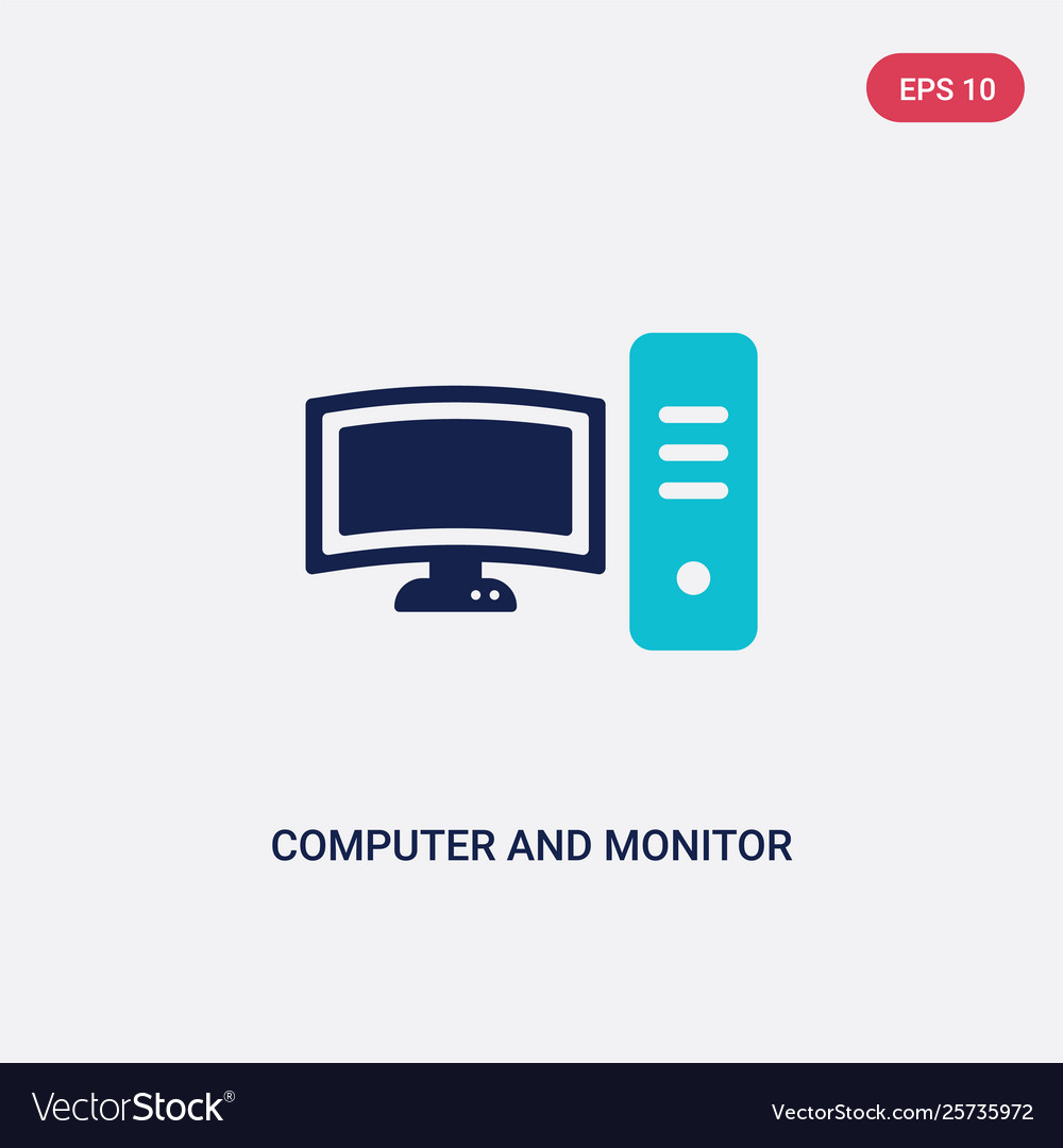 Two color computer and monitor tools icon from vector image Two color computer and monitor tools icon from