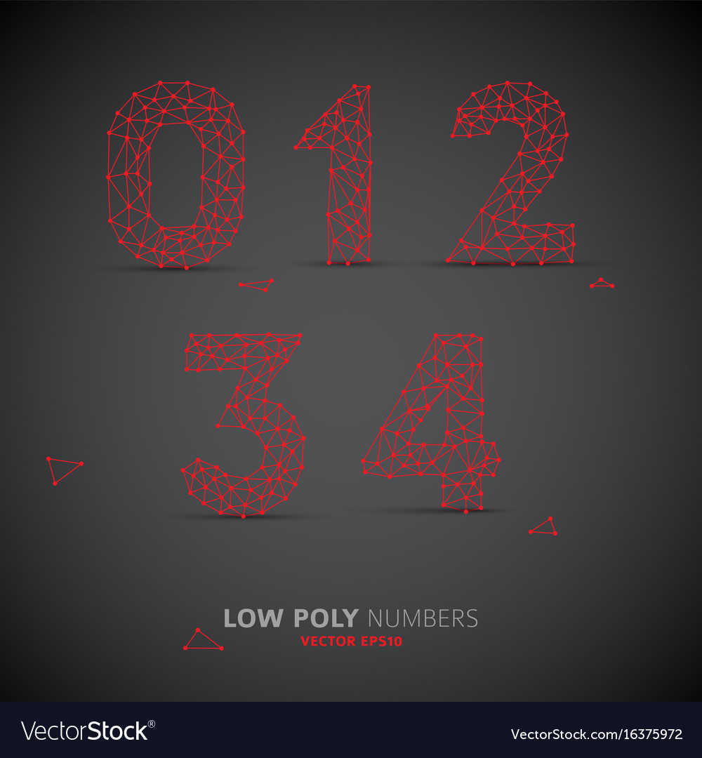 Wired Numbers Font - Low Poly