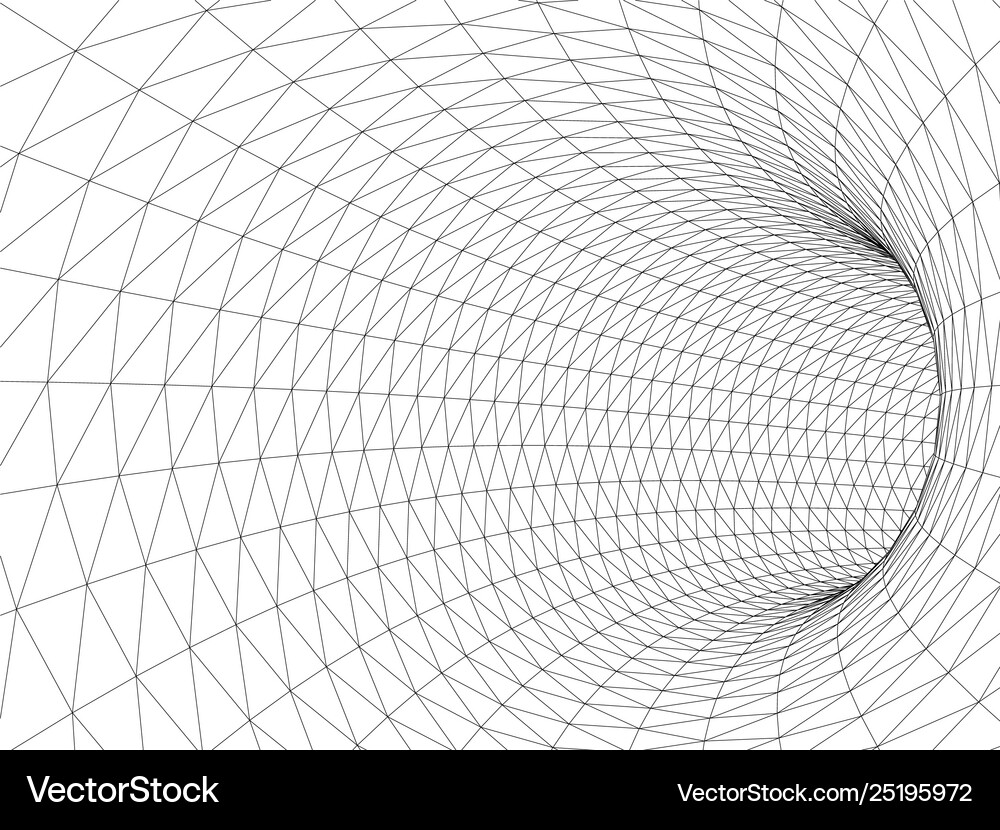 Wireframe Tunnel Grid Abstract Royalty Free Vector Image