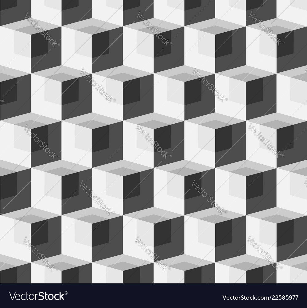 3d cubes spatial seamlessly repeatable monochrome