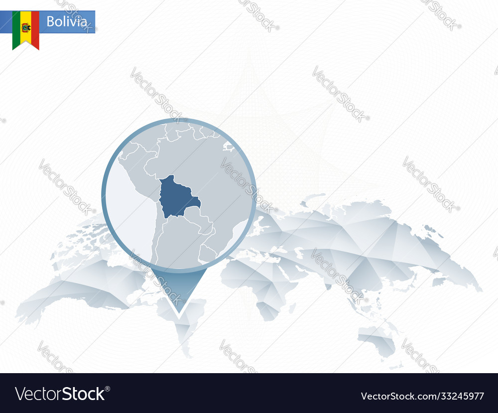 Abstract rounded world map with pinned detailed