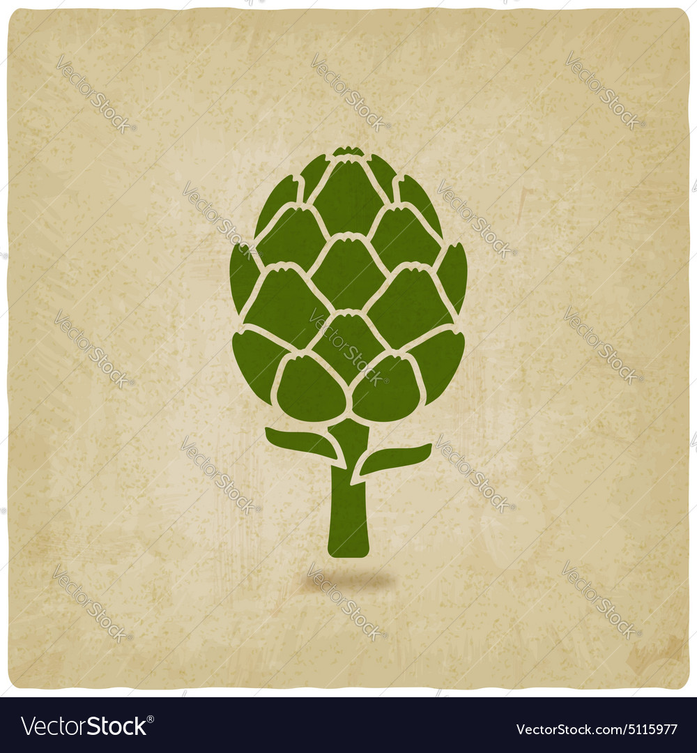 Artichoke symbol on old background