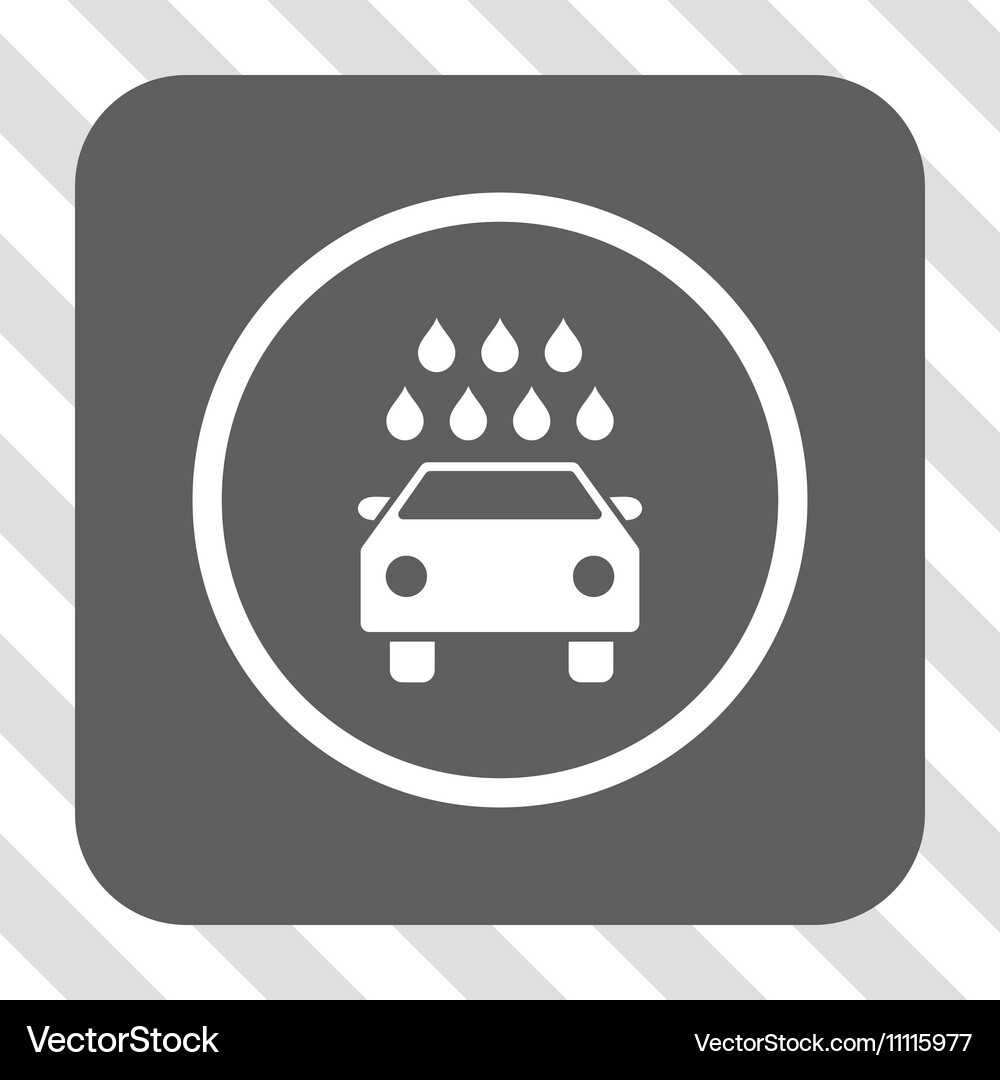 Car shower rounded square button Royalty Free Vector Image