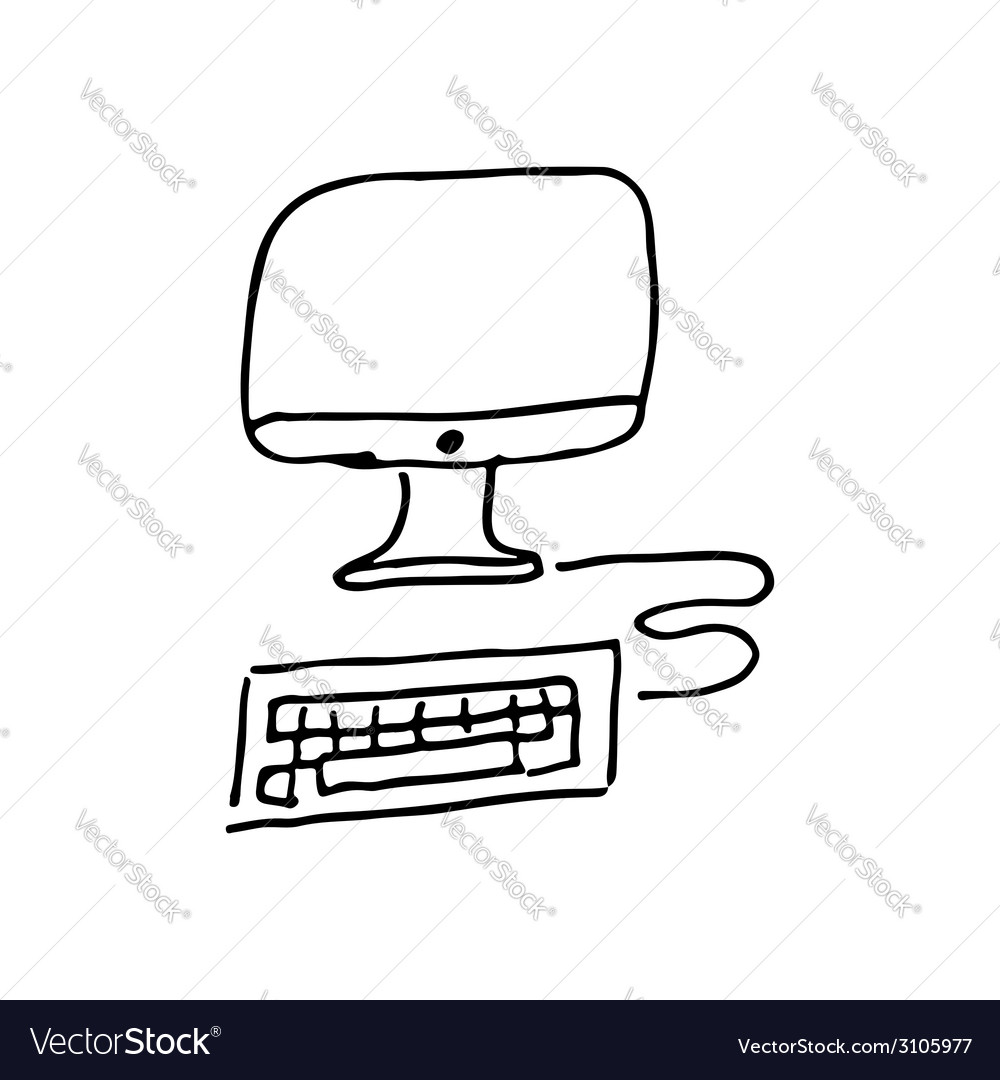 Cartoon Computer Sketch