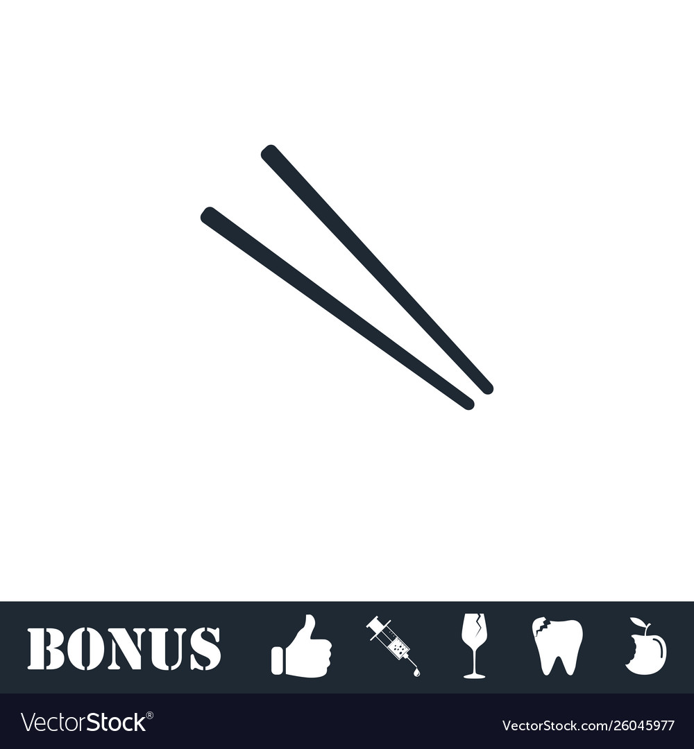 Chopsticks icon flat