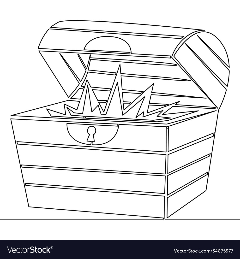 open treasure chest clip art black and white