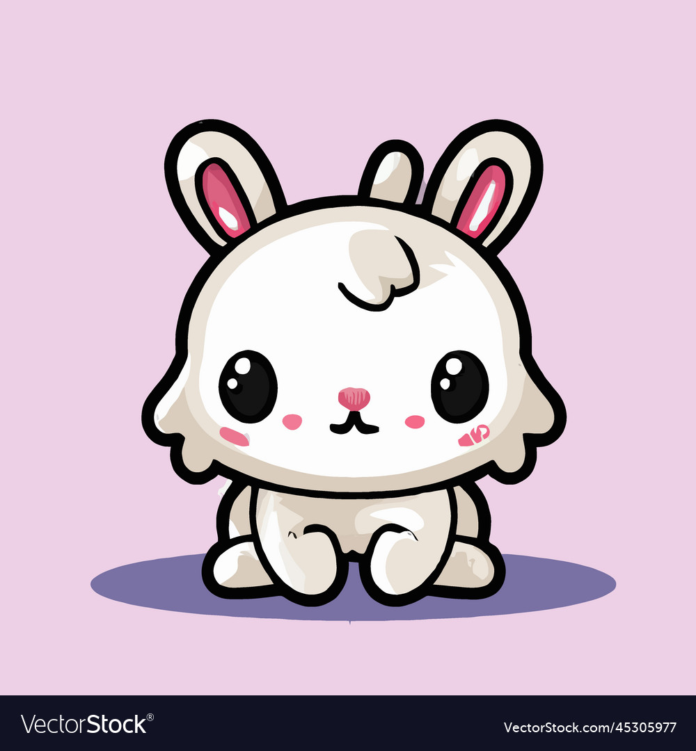 Cute rabbit rabbit kawaii chibi drawing style Vector Image