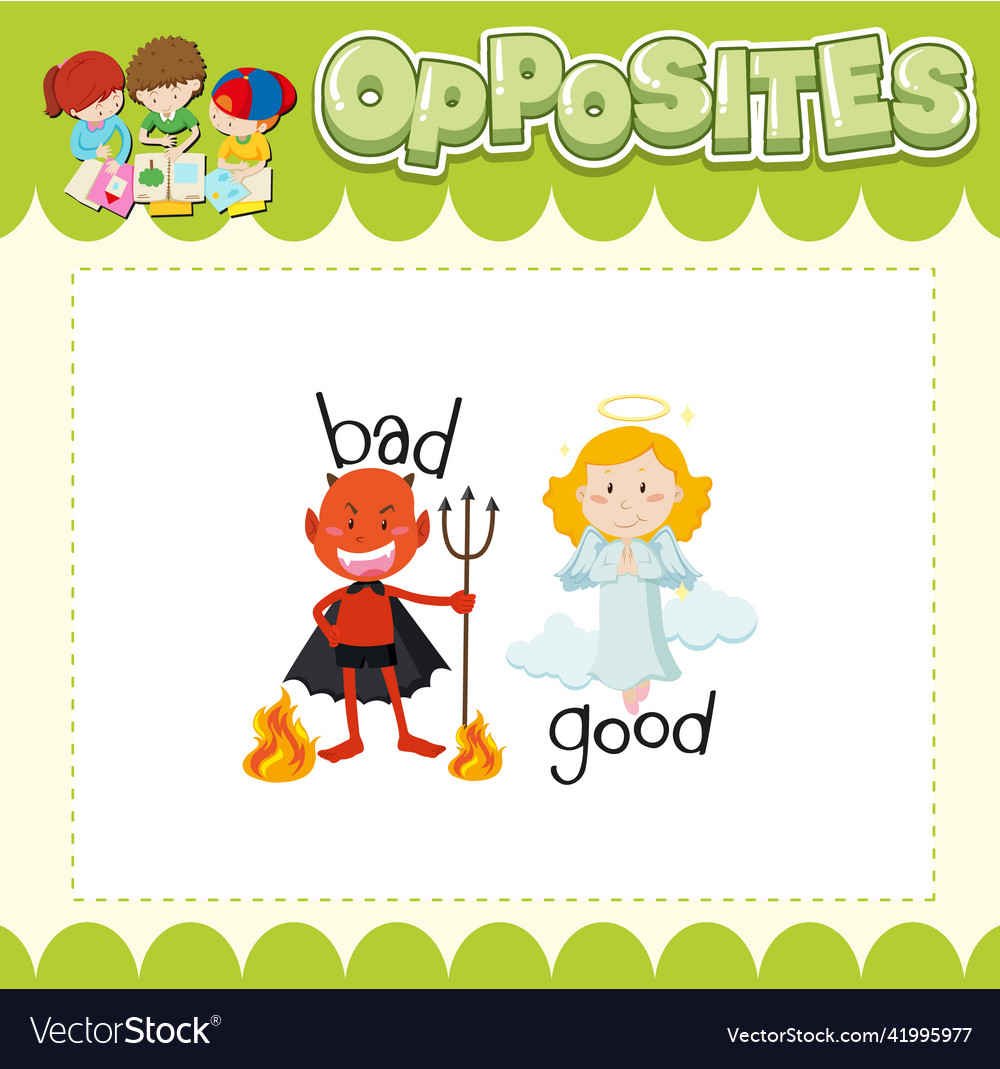 Education word card of english opposites Vector Image