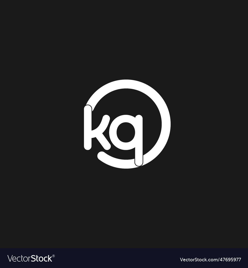 Initials kq logo monogram with simple circles