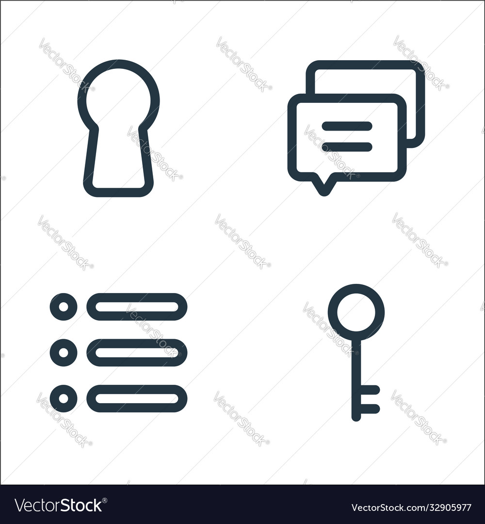 Interface line icons linear set quality vector image Interface line icons linear set quality