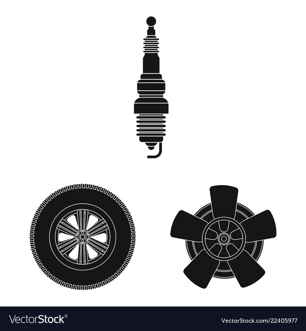 Isolated object of auto and part sign collection vector image Isolated object of auto and part sign collection