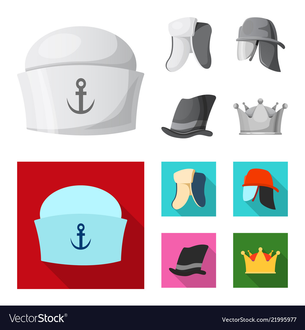 Isolated object of headgear and cap symbol set