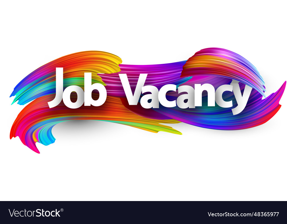 Job vacancy paper word sign with colorful Vector Image