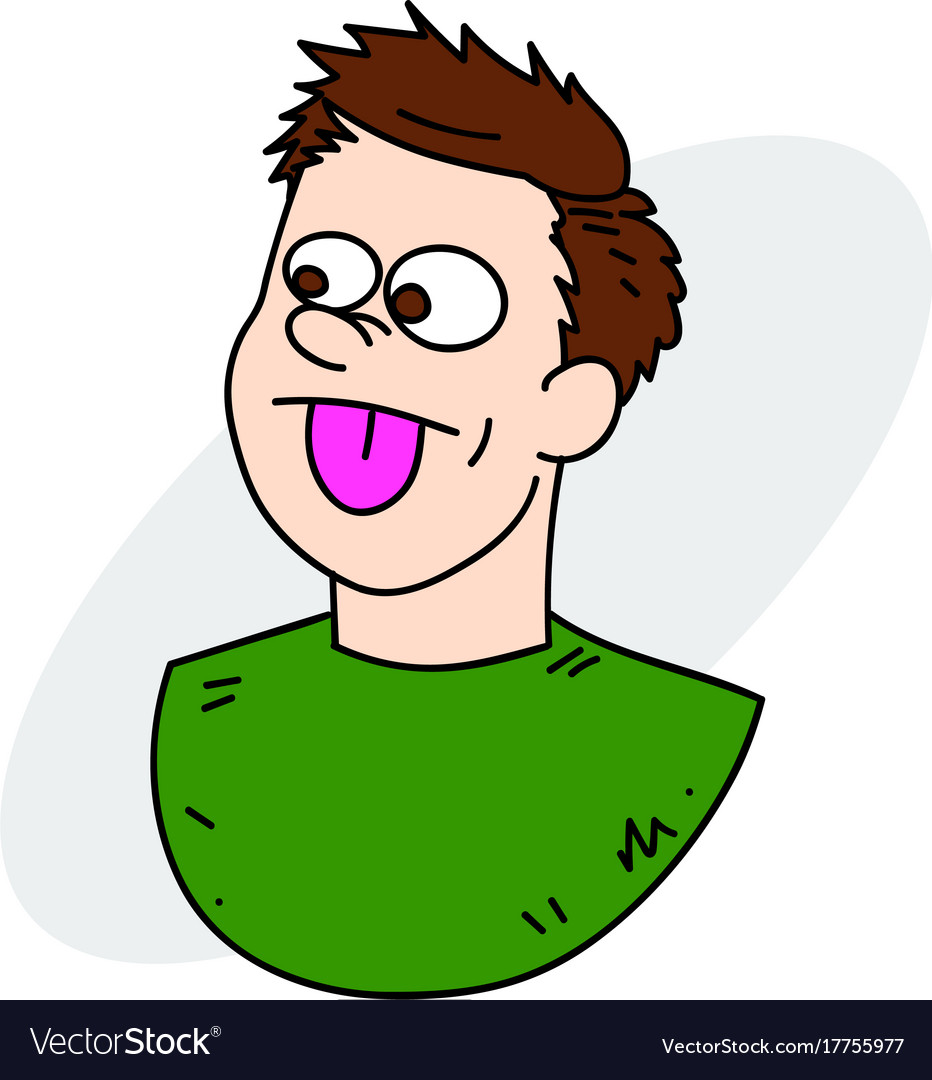 Man sticking out tongue Royalty Free Vector Image