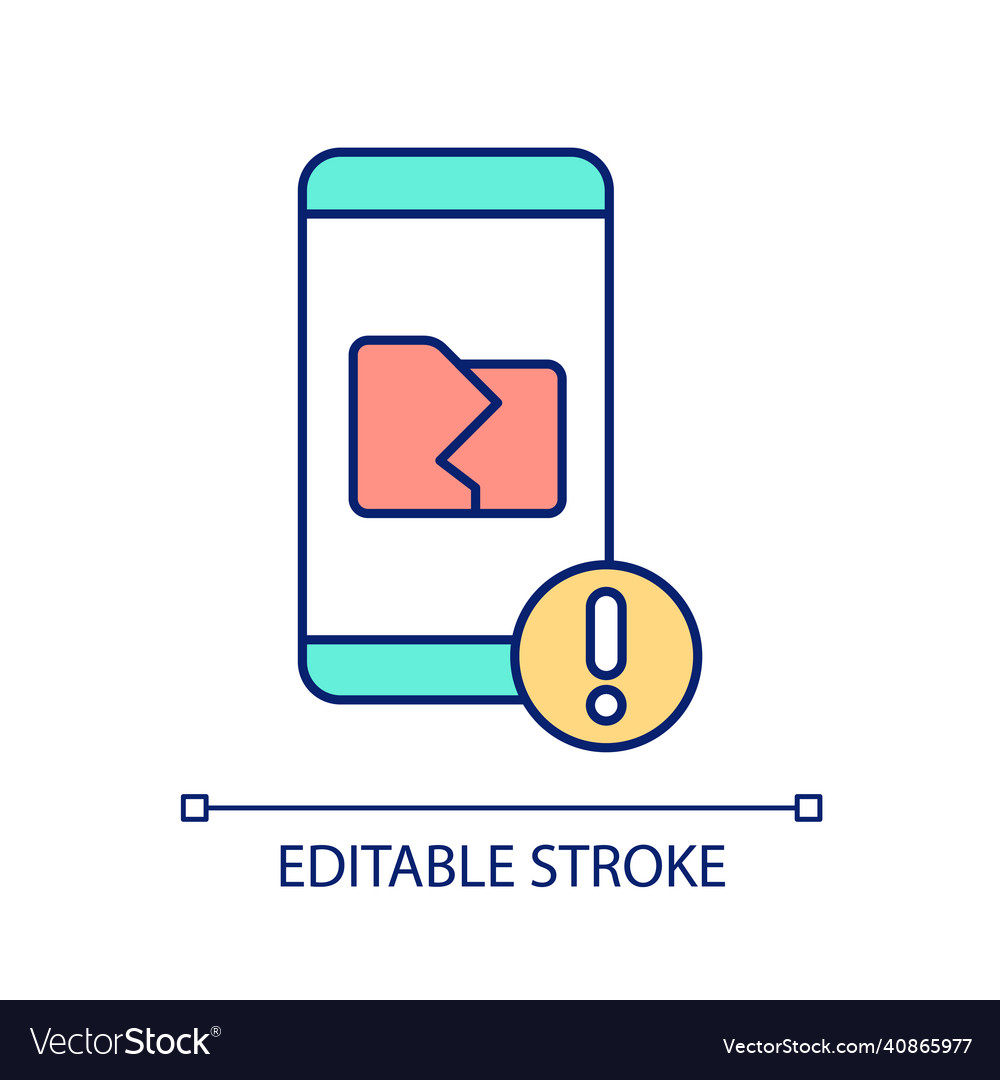 Mobile error control rgb color icon vector image Mobile error control rgb color icon