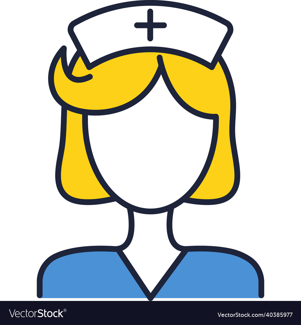 Nurse avatar doctor thin line flat icon