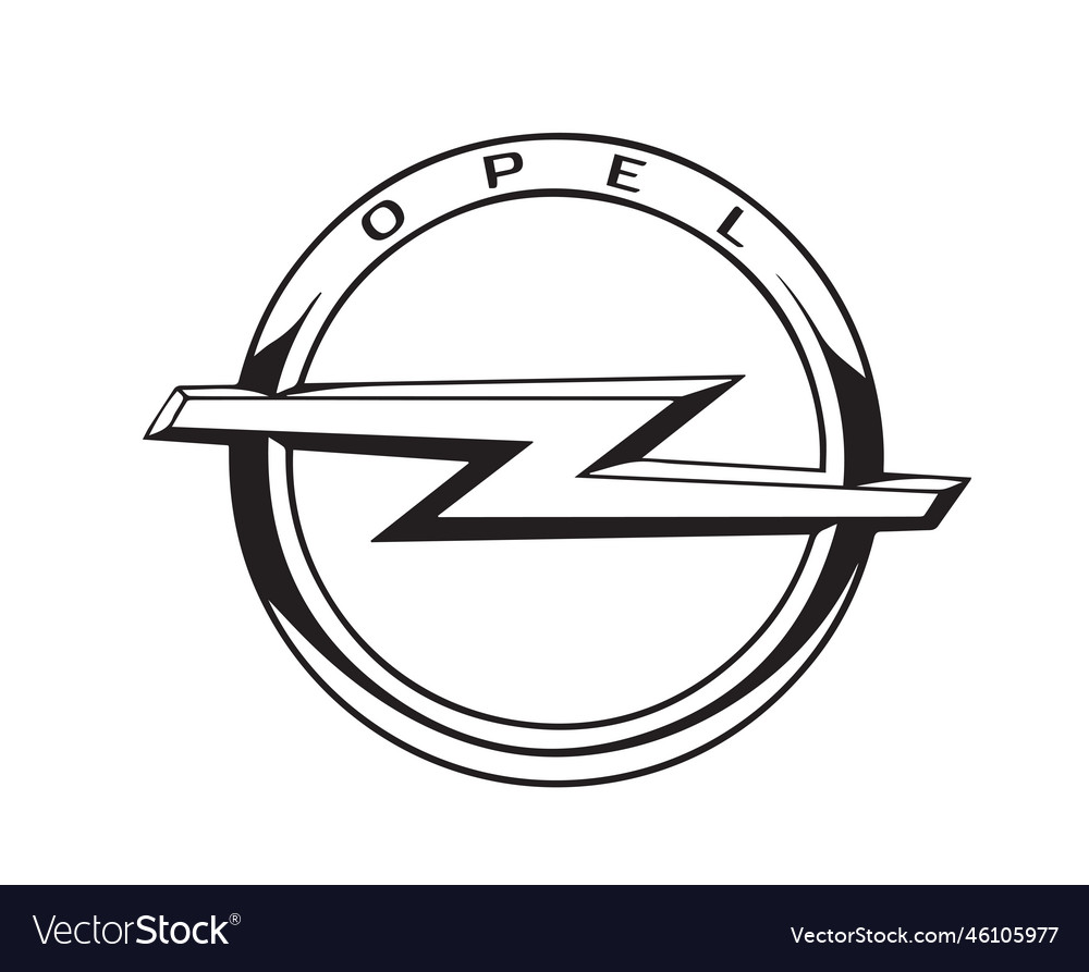 Opel brand logo symbol black design german car Vector Image