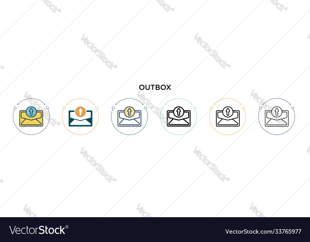 Outbox icon in filled thin line outline Vector Image Outbox icon in filled thin line outline