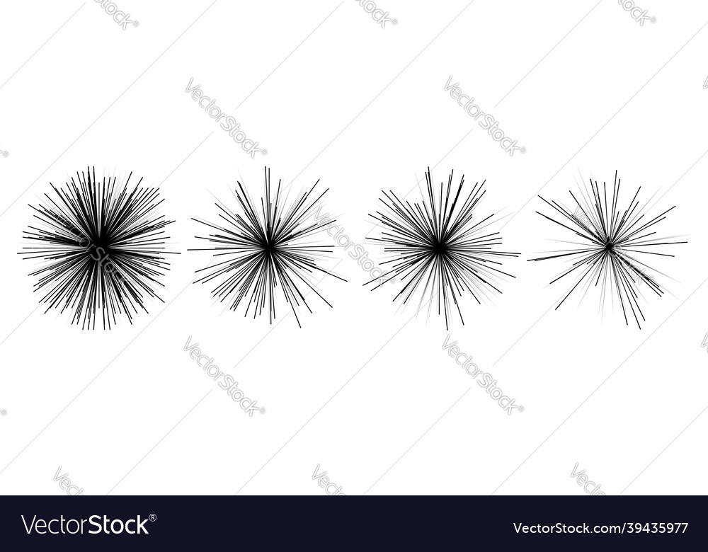 Radial radiating dynamic rays beams lines