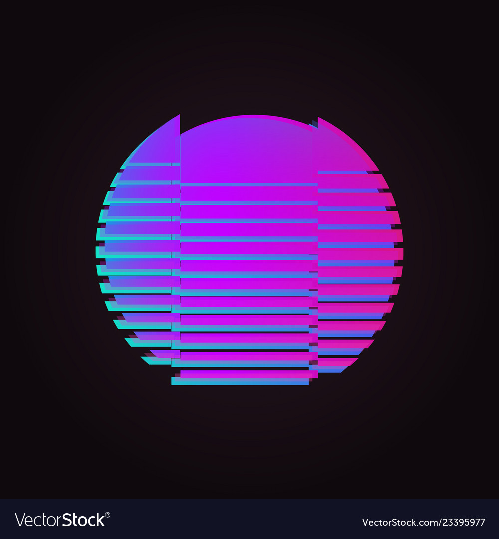 Retro Neon Sun Glitch Effect