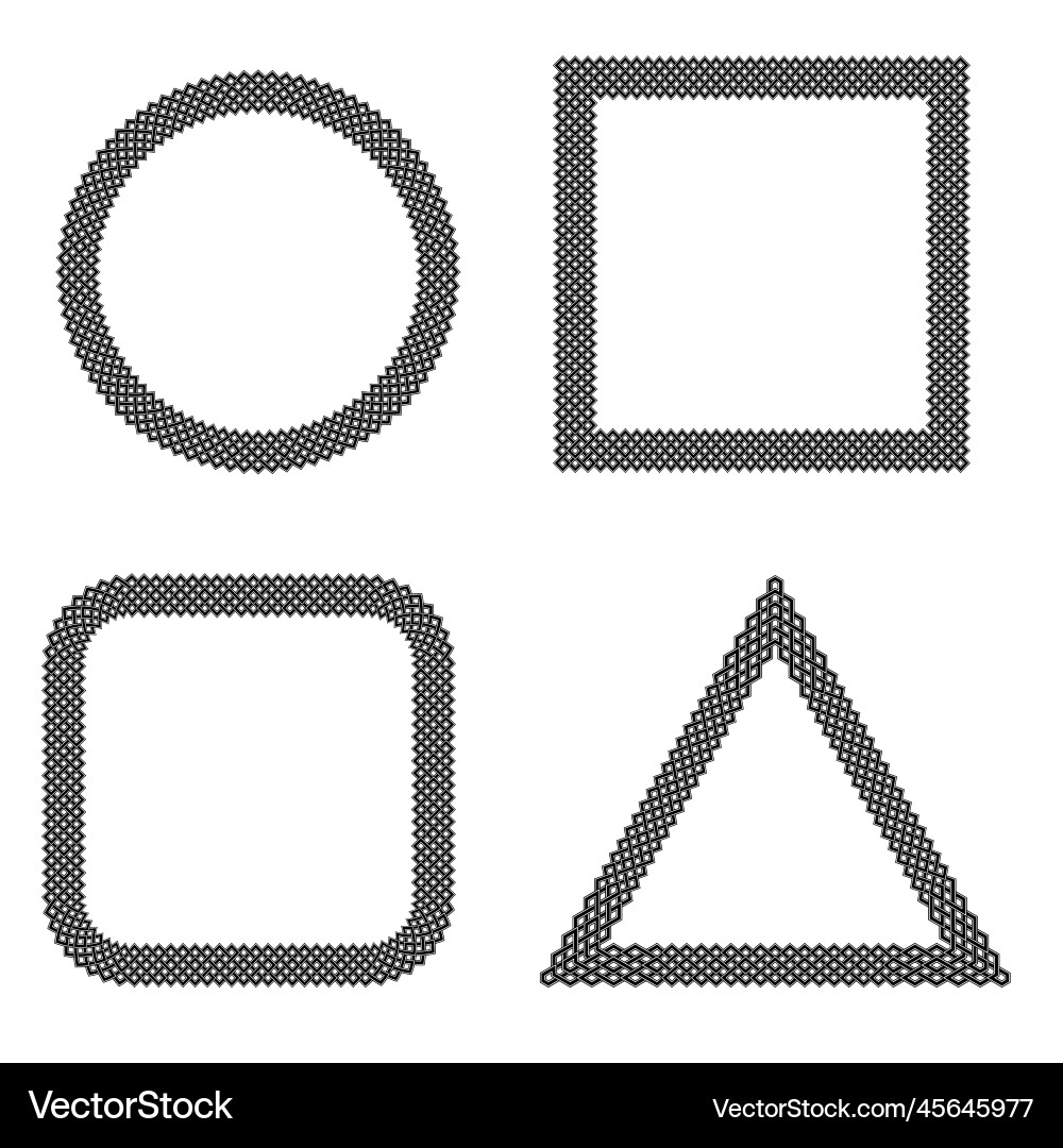 Scandinavian viking pattern line frames Royalty Free Vector