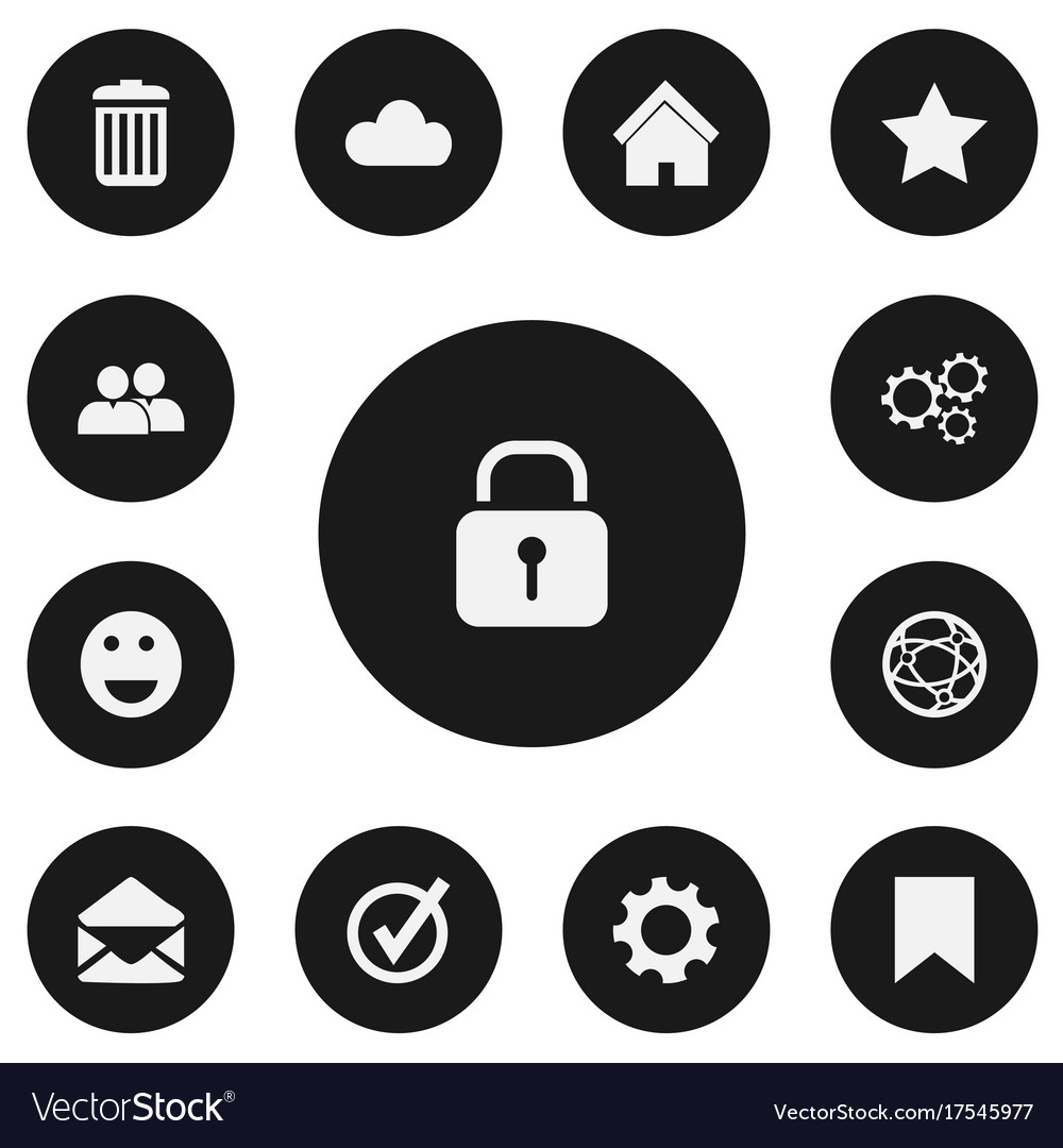 Set of 13 editable network icons includes symbols