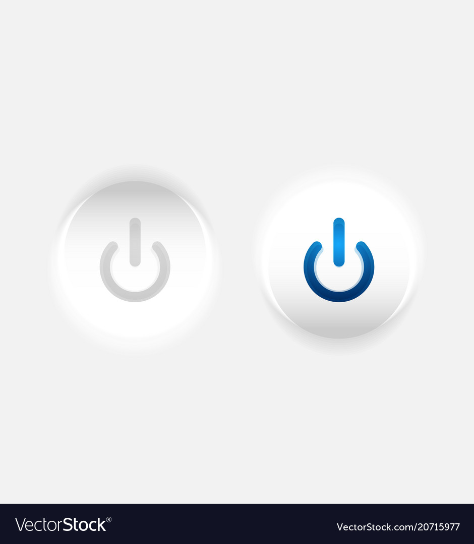Start power button ui icon design on off symbol vector image Start power button ui icon design on off symbol