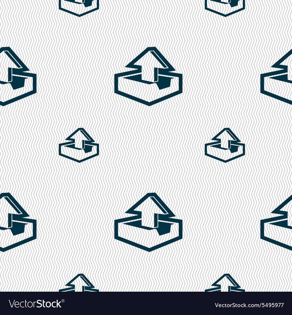 Upload icon sign seamless pattern with geometric