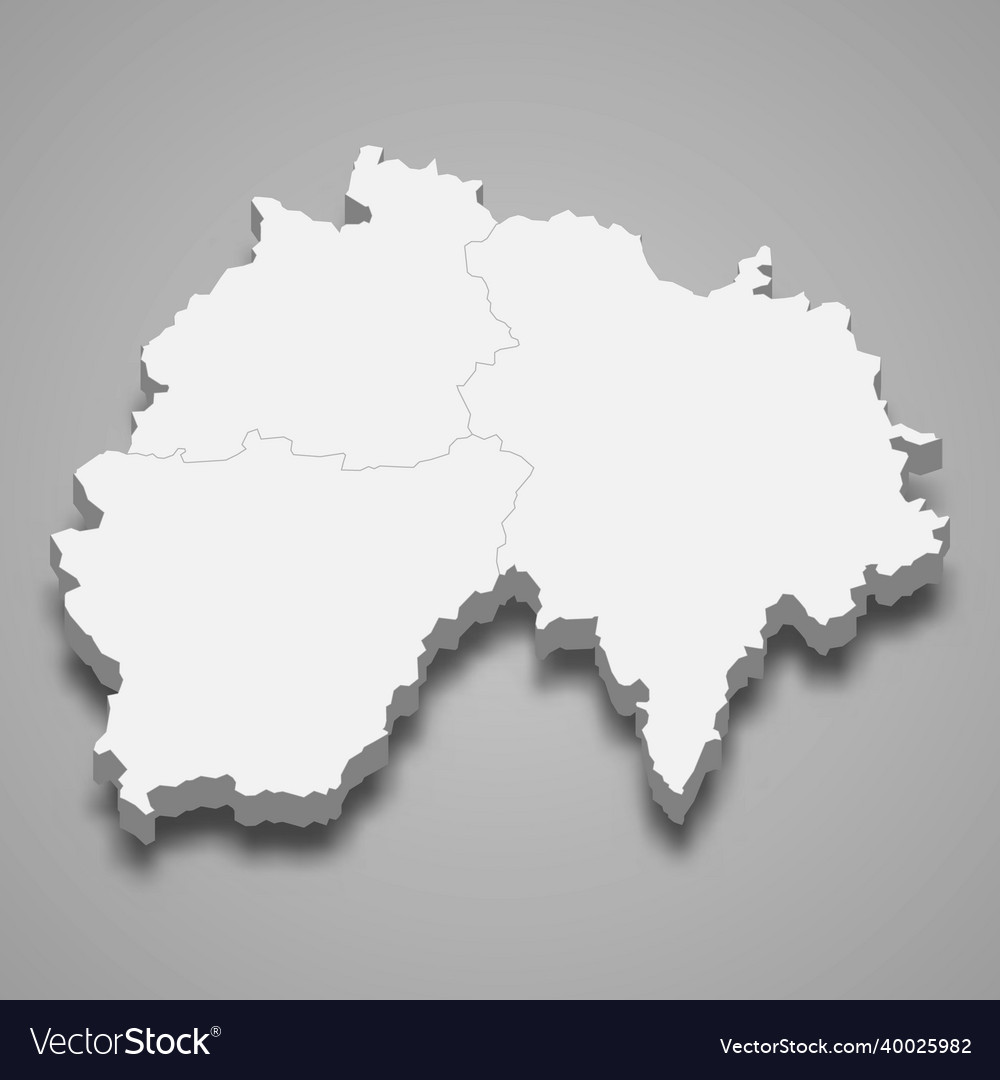 3d isometric map of cantal is a department