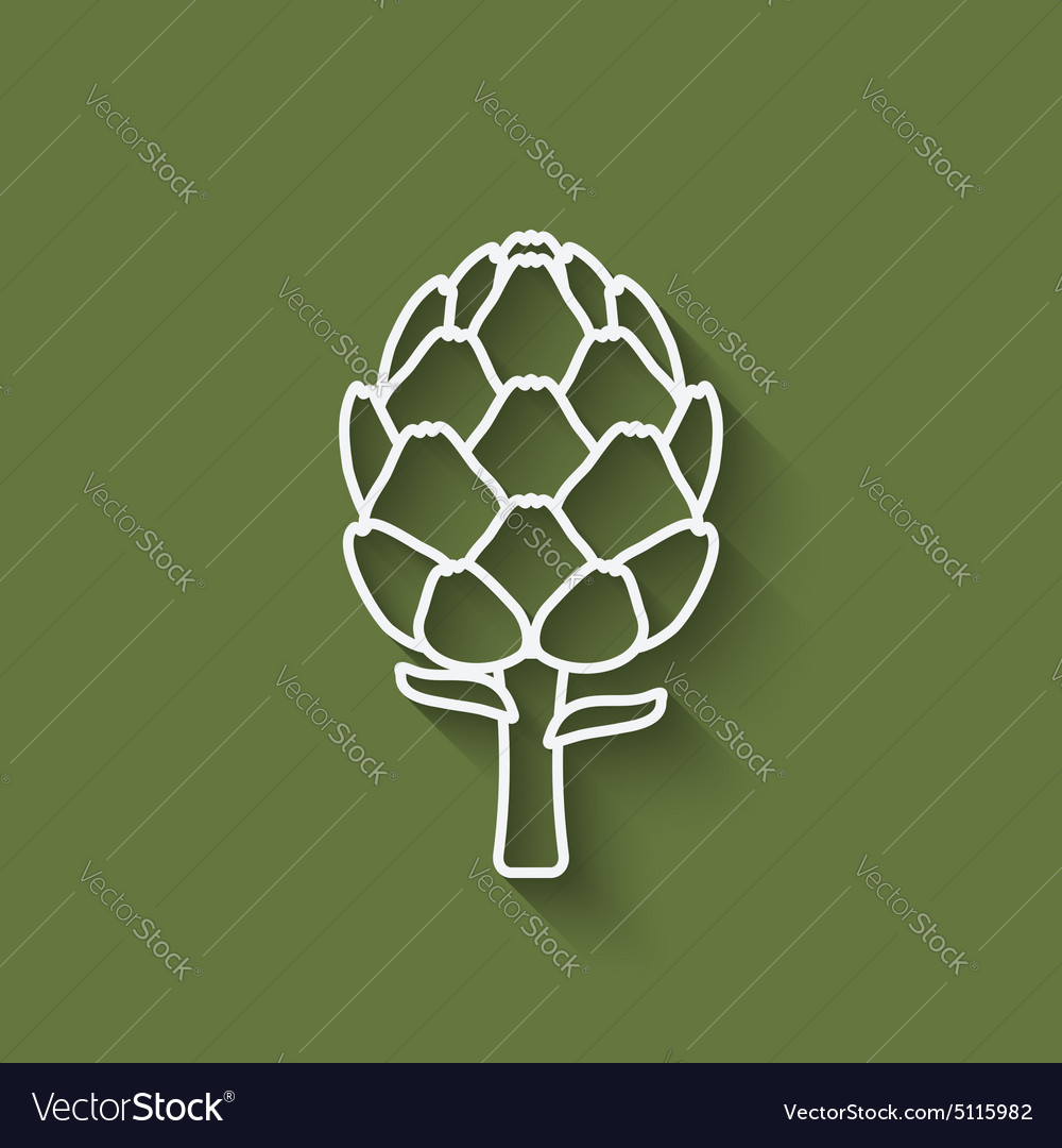 Artichoke symbol on green background