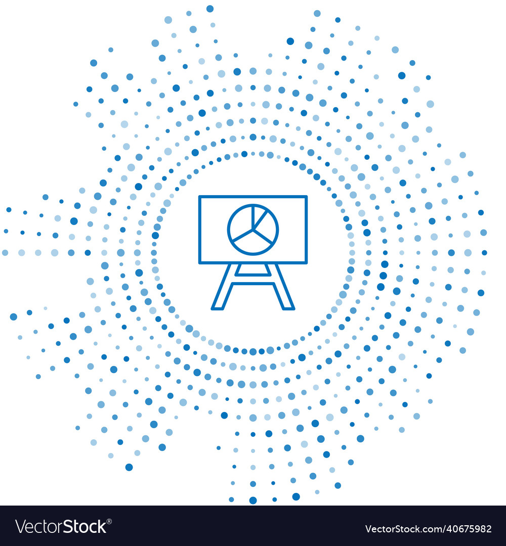 Blue line board with graph chart icon isolated vector image Blue line board with graph chart icon isolated
