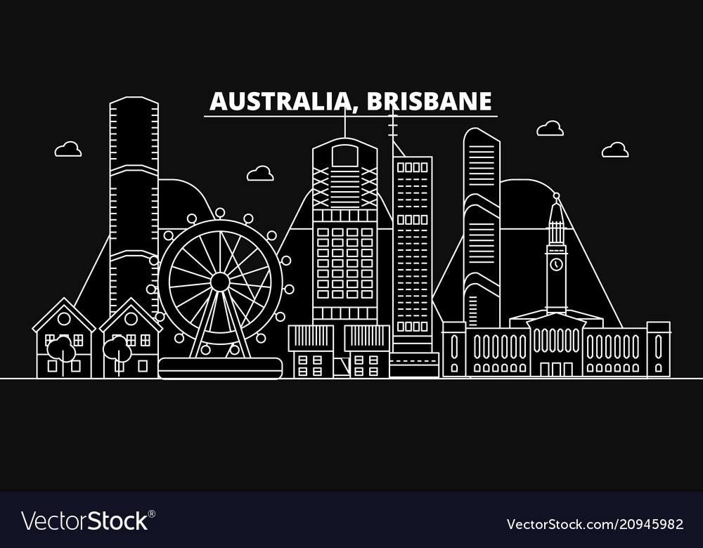 Brisbane silhouette skyline australia