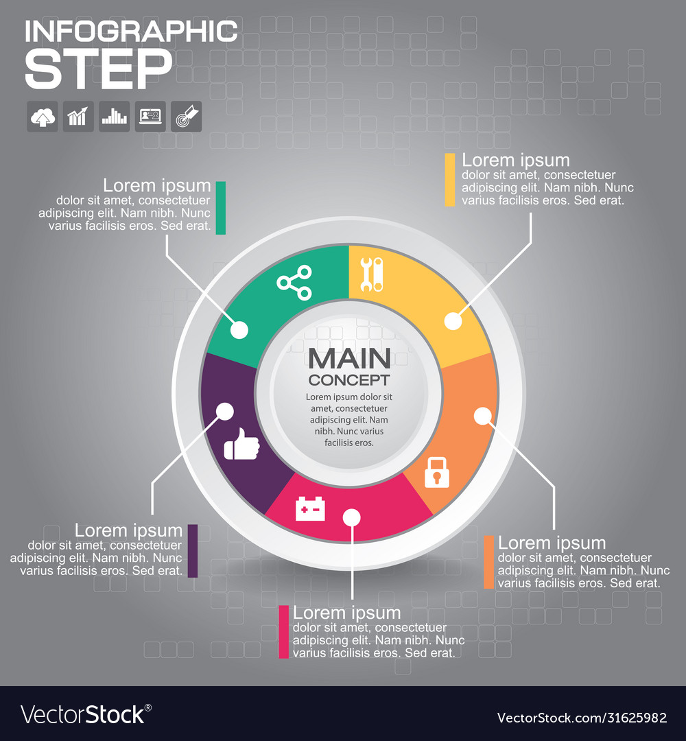 Circle business concepts with icons can use vector image Circle business concepts with icons can use