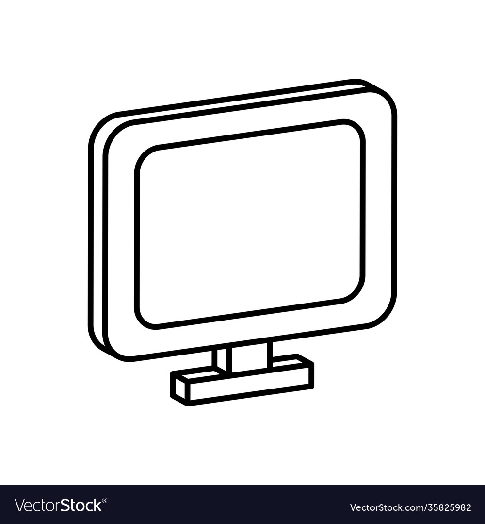 Computer monitor icon line style