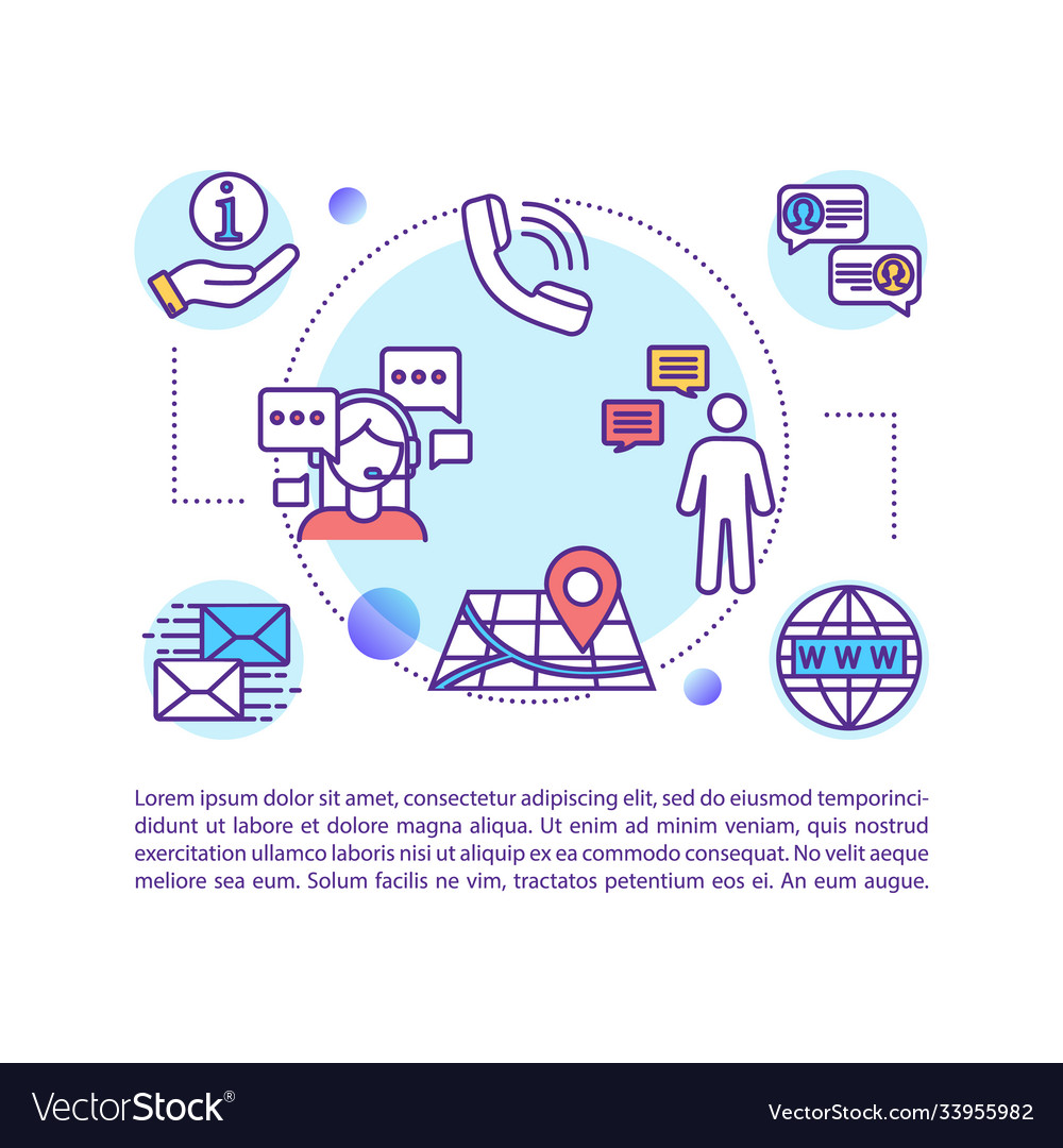 Contact center concept icon with text Royalty Free Vector