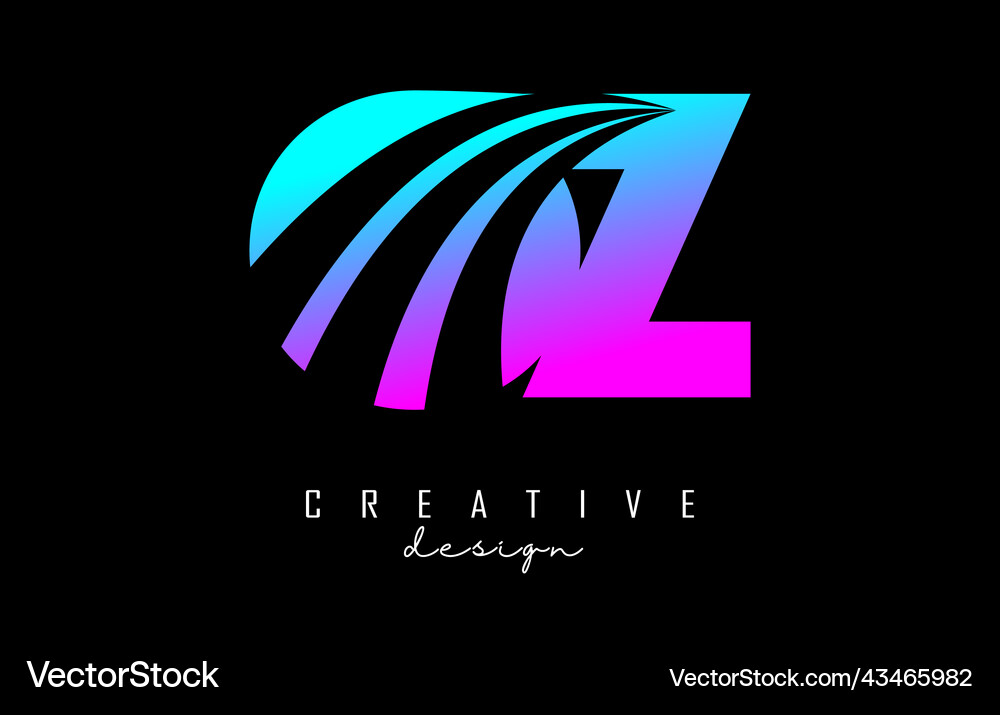 Creative colorful letters oz o z logo Royalty Free Vector