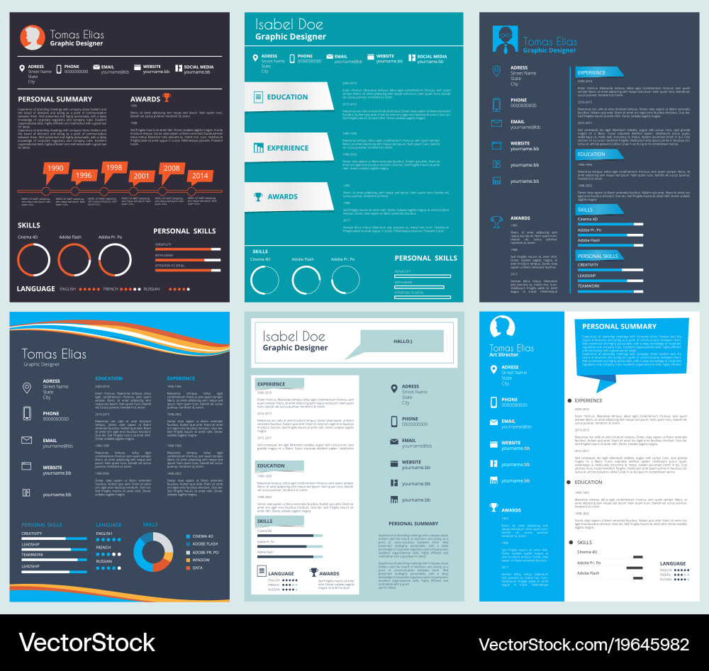Design template of business cv curriculum Vector Image