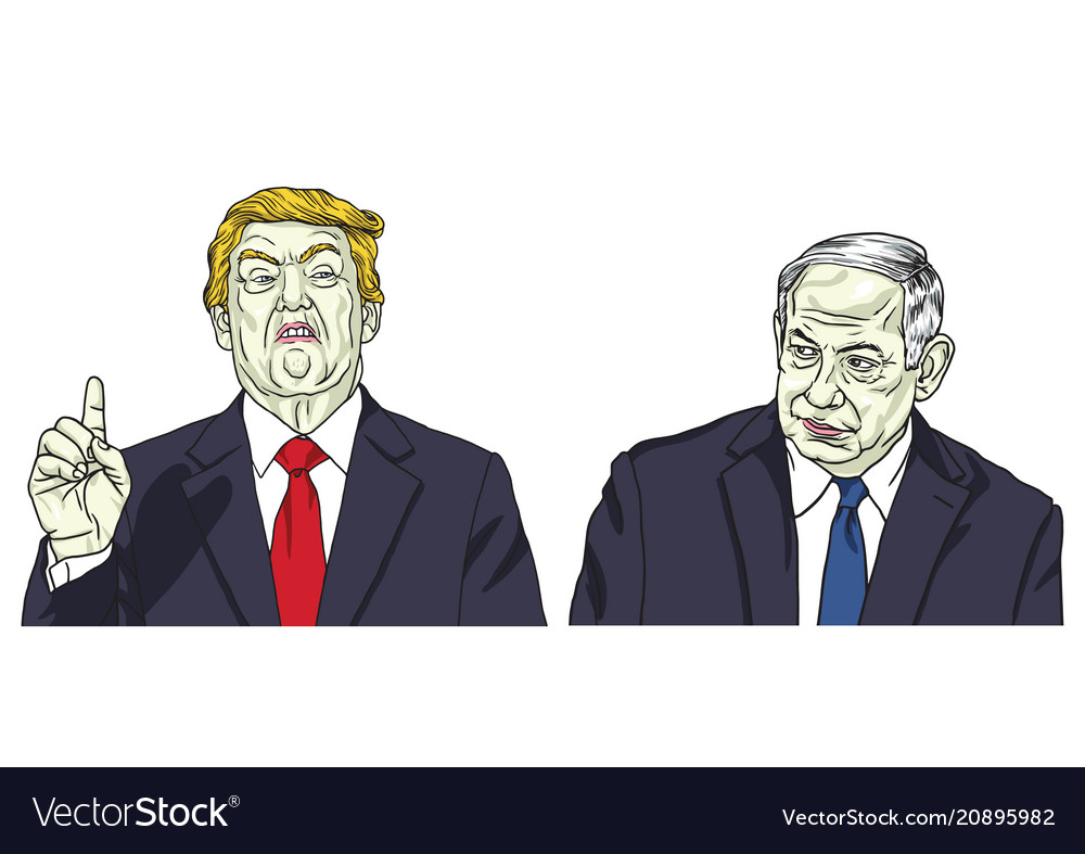 Donald Trump Benjamin Netanyahu Portrait Vector Image Donald Trump Benjamin Netanyahu Portrait Vector Image
