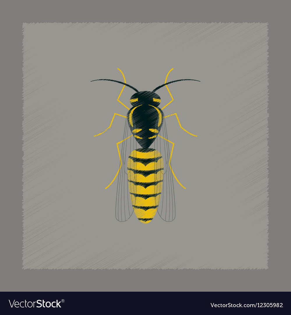 Flat shading style insect wasp