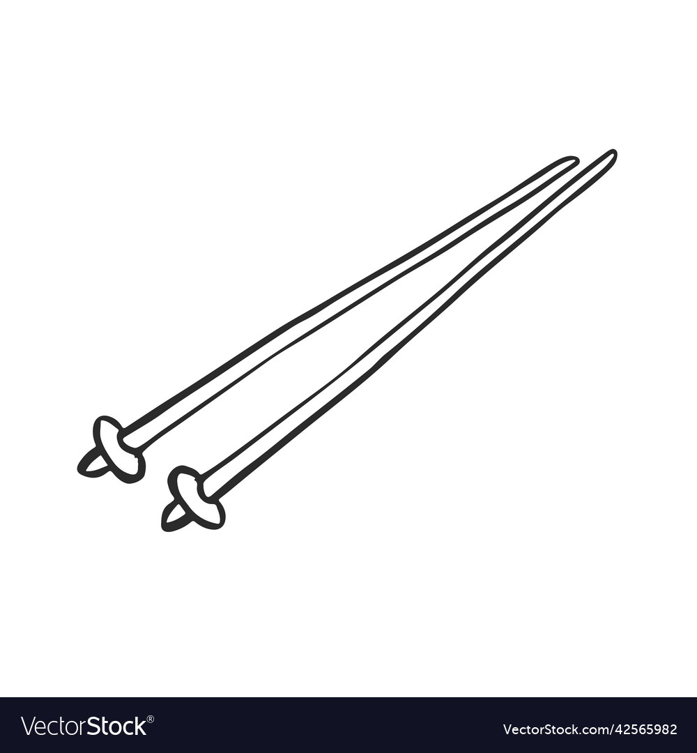 Knitting needles in line Royalty Free Vector Image