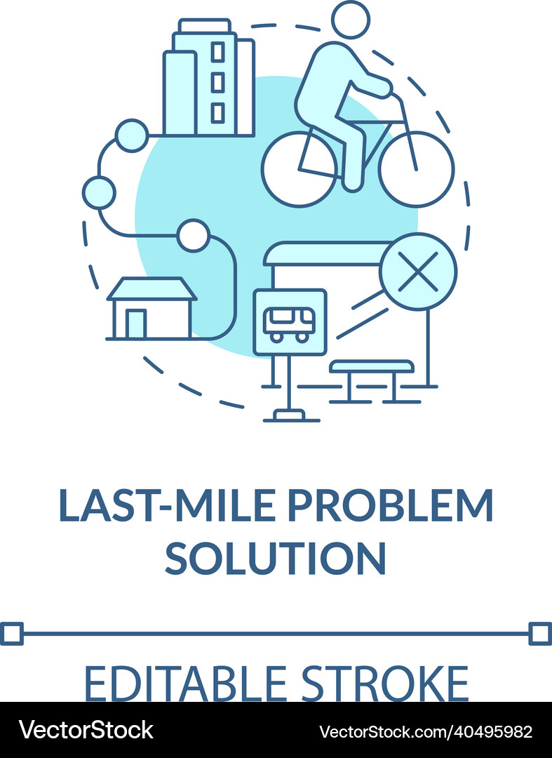 Last-mile problem solution blue concept icon Vector Image