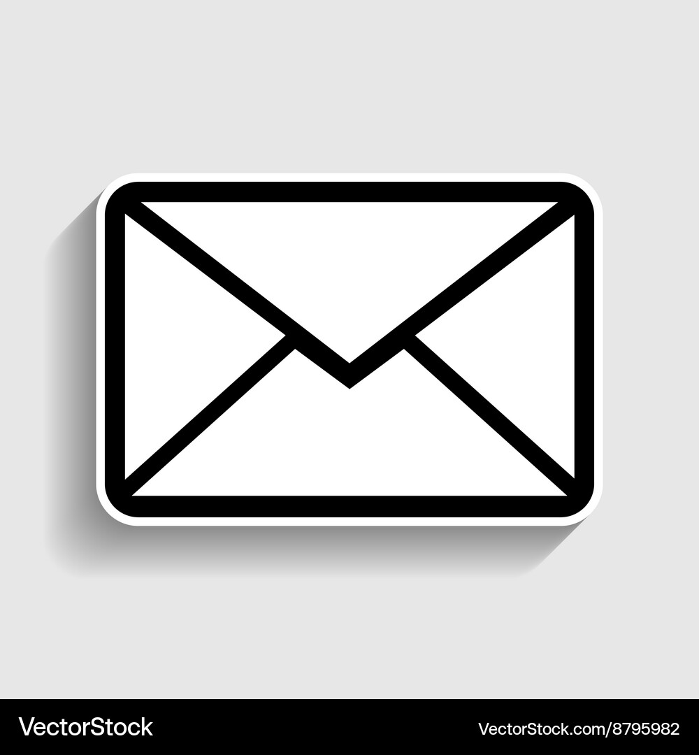 Letter sign sticker style icon Royalty Free Vector Image