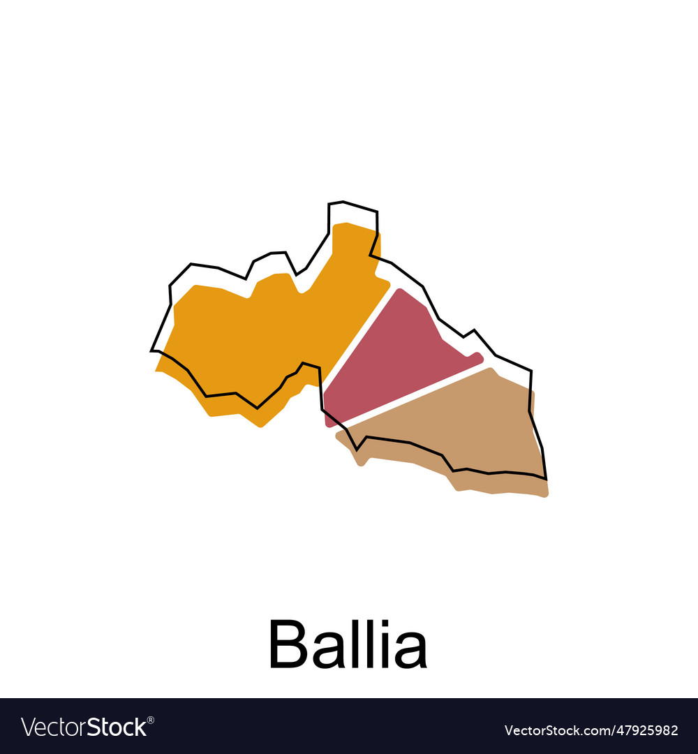 Map Of Ballia Modern Geometric Map Of India Vector Image