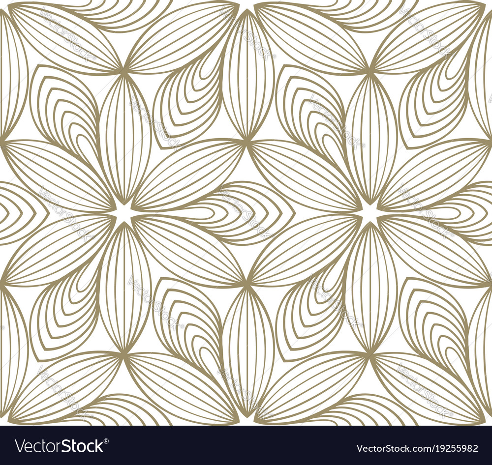 Minimalistic repeating linear flower pattern
