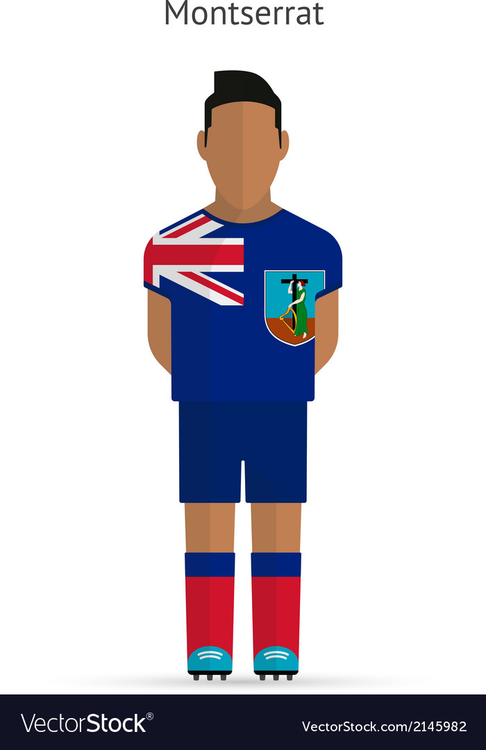 Montserrat Footballer in Soccer Uniform